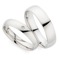 Bild von Partnerring Silber 925/- rhodiniert / 4mm bzw. 5mm