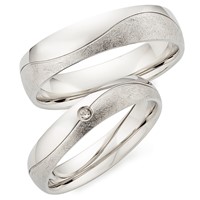 Bild von Partnerring Silber 925/- rhodiniert / 4mm bzw. 5mm