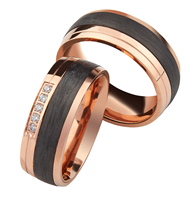 Bild von Partnerring Titan-Carbon PVD rosé / 8mm