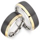 Bild von Ring Titan-Carbon PVD Gold mit Zirkonia Gr. 50-62 