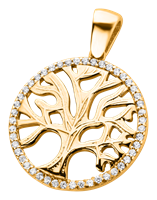 Bild von 925-/ Anhänger rhod. Lebensbaum mit Zirkonia 