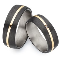 Bild von Partnerring Titan-Carbon PVD Gold/ 7mm