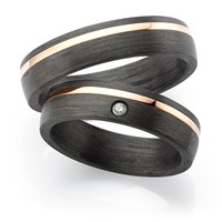 Bild von Partnerring Titan-Carbon PVD Rosé/ 5mm 