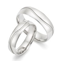 Bild von Partnerring Silber 925/- rhodiniert / 5mm bzw. 6mm