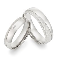 Bild von Partnerring Silber 925/- rhodiniert / 5mm bzw. 6mm