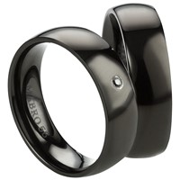 Bild von Partnerringe Edelstahl PVD Schwarz / 6mm