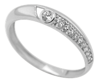 Bild von Damen Silberring 925/- rhod. Gr. 50-62