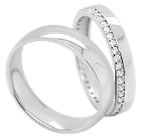 Bild von Partnerring Silber 925/- rhodiniert / 4mm bzw. 5mm