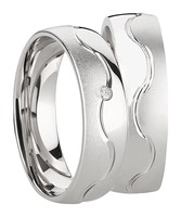 Bild von Partnerring Silber 925/- rhodiniert / 6mm