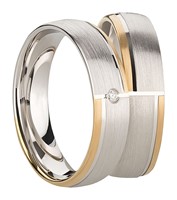 Bild von Partnerring Silber 925/- rhodiniert / 5mm