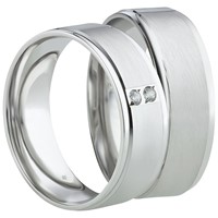 Bild von Partnerring Silber 925/- rhodiniert / 7mm