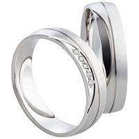 Bild von Partnerring Silber 925/- rhodiniert / 5mm