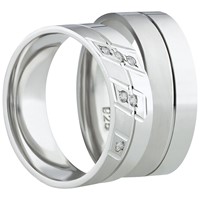 Bild von Partnerring Silber 925/- rhodiniert / 7mm