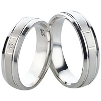Bild von Partnerring Silber 925/- rhodiniert / 5mm