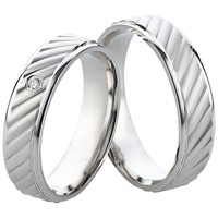 Bild von Partnerring Silber 925/- rhodiniert / 5mm