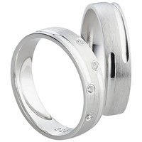 Bild von Partnerring Silber 925/- rhodiniert / 5mm
