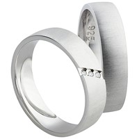 Bild von Partnerring Silber 925/- rhodiniert / 5mm
