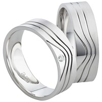 Bild von Partnerring Silber 925/- rhodiniert / 6mm