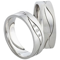 Bild von Partnerring Silber 925/- rhodiniert / 6mm