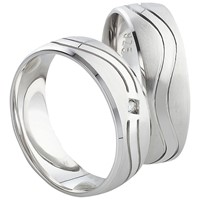 Bild von Partnerring Silber 925/- rhodiniert / 6,5mm