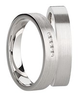 Bild von Partnerring Silber 925/- rhodiniert / 4mm