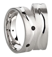 Bild von Partnerring Silber 925/- rhodiniert / 6mm