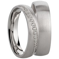 Bild von Partnerring Silber 925/- rhodiniert / 4mm bzw. 5mm