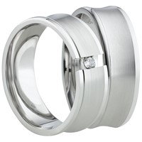Bild von Partnerring Silber 925/- rhodiniert / 7mm