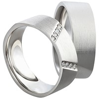 Bild von Partnerring Silber 925/- rhodiniert / 7mm