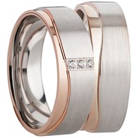 Bild von Partnerring Silber 925/- rhodiniert / 6mm