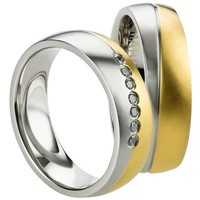 Bild von Partnerringe Edelstahl PVD Gold bicolour 6mm