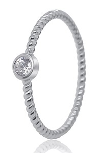 Bild von Damen Silberring 925/- rhod. Gr. 50-62 