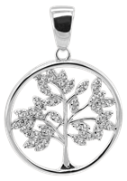 Bild von 925-/ Anhänger rhod. Lebensbaum mit Zirkonia 