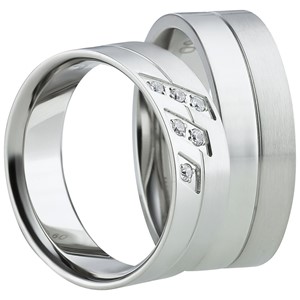 Bild von Partnerringe Edelstahl 7mm 