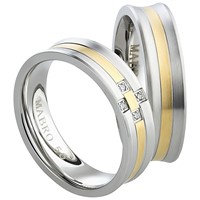 Bild von Partnerringe Edelstahl PVD Gold bicolour 6mm