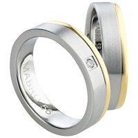 Bild von Partnerringe Edelstahl PVD Gold bicolour 5mm