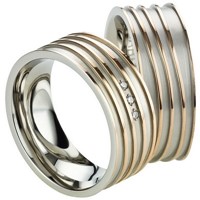 Bild von Partnerringe Edelstahl PVD Rosé bicolour 8mm