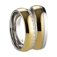 Bild von Partnerringe Edelstahl PVD Gold bicolour 6mm