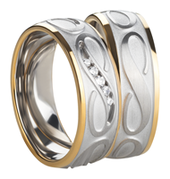 Bild von Partnerringe Edelstahl PVD Gold bicolour 7mm 