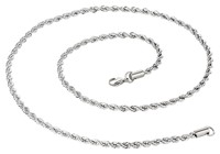 Bild von Kordelkette Silber 925/- rhodiniert 1,4mm 40-70cm lang