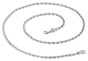 Bild von Kordelkette Silber 925/- rhodiniert 1,4mm 40-70cm lang 