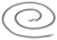 Bild von Doppelpanzerkette Silber 925/- rhodiniert 42-60cm lang 2,4x1,2 oder 4,4x1,4mm