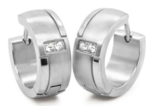 Bild von Creole Titan mit Zirkonia 6mm breit / 11mm Durchmesser 