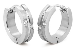 Bild von Creole Titan mit Zirkonia 4mm breit / 11mm Durchmesser 