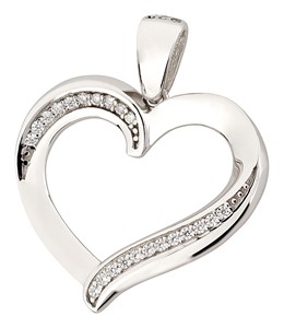 Bild von 925-/ Anhänger rhod. Herz 
