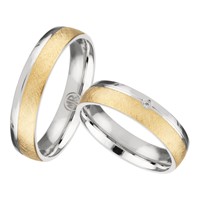 Bild von Partnerringe Edelstahl PVD Gold bicolour 5mm