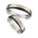 Bild von Ring Edelstahl PVD Gold und Schwarz tricolour mit gefassten Zirkonia Gr. 50-62 