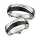 Bild von Ring Edelstahl PVD Schwarz bicolour mit gefassten Zirkonia Gr. 50-62 
