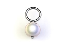 Bild von Titan Charm (1 Paar) SW Perle Titan oder Titan PVD Gold