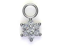 Bild von Titan Charm (1 Paar) Stern mit Zirkonia Titan oder Titan PVD Gold